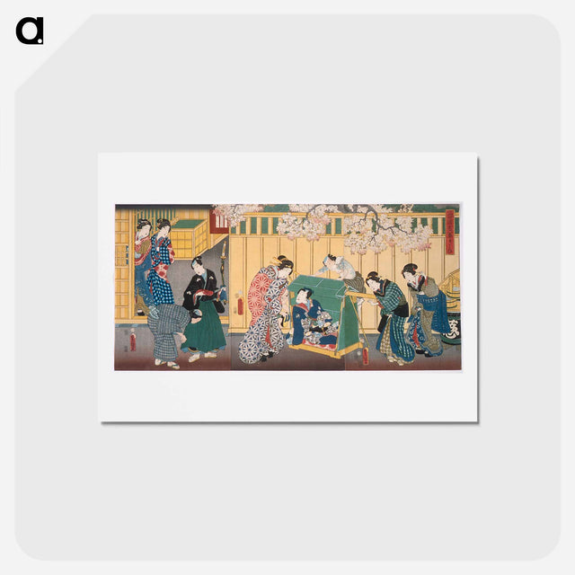 アートポストカード-Present-day Genji Visiting the Rokujō Mansion
 - 歌川 国貞 Postcard.