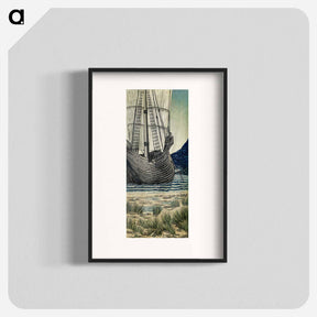 アートポスター-Quest for the Holy Grail Tapestries-Panel 5: The Ship - ウィリアム モリス Poster.