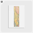 アートポストカード-Rapid transit map of Manhattan and adjacent districts of New York City - アンティーク地図 Postcard.