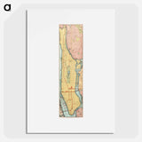 Rapid transit map of Manhattan and adjacent districts of New York City - アンティーク地図 Poster.