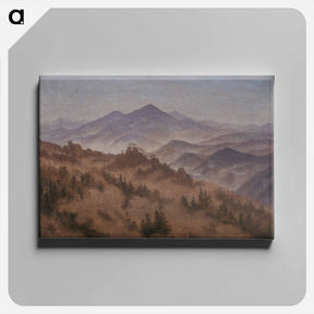 アートパネル-Landscape with the Rosenberg in Bohemian Switzerland - カスパー ダーヴィト フリードリヒ Canvas.