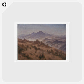 アートポストカード-Landscape with the Rosenberg in Bohemian Switzerland - カスパー ダーヴィト フリードリヒ Postcard.