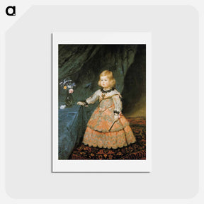 アートポストカード-The Infanta Margarita Teresa of Spain in a Red Dress - ディエゴ ベラスケス Postcard.