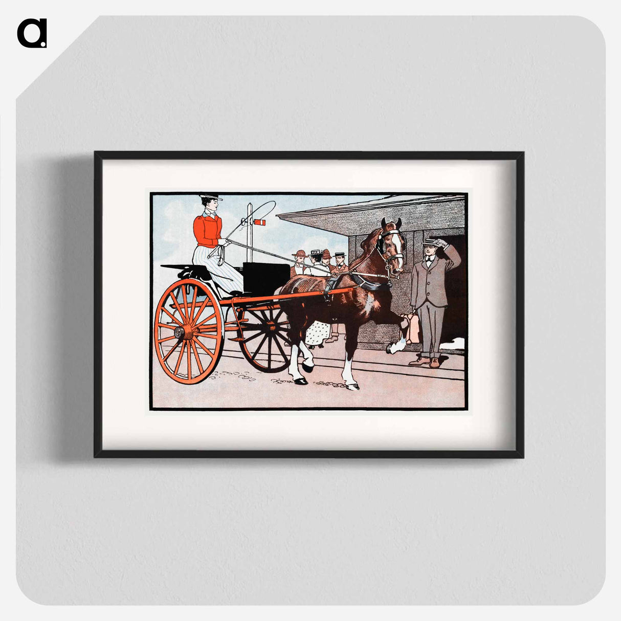 Woman in a horse carriage - Edward Penfield Poster.