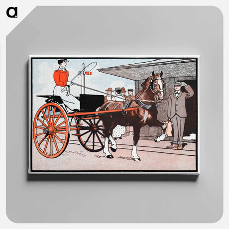 アートパネル-Woman in a horse carriage - エドワード ペンフィールド Canvas.