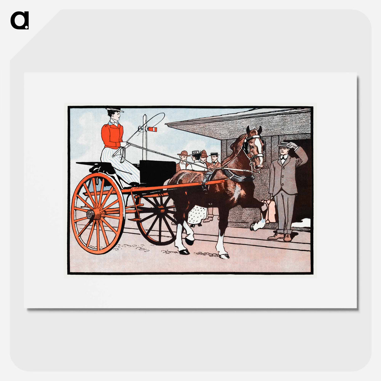 Woman in a horse carriage - エドワード ペンフィールド Poster.