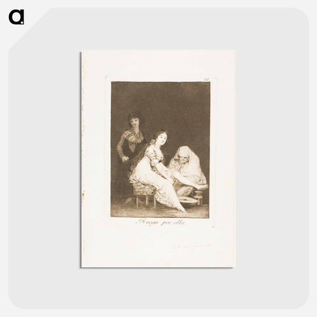 アートポストカード-She Prays for Her - フランシスコ デ ゴヤ Postcard.