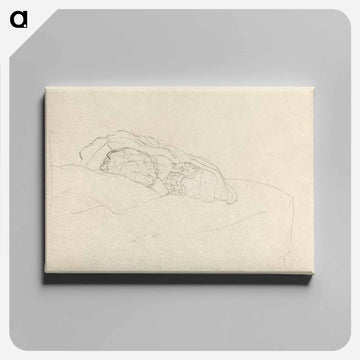 Study of a Nude Old Woman Clenching Her Fists, and Two Decorative Objects - グスタフ クリムト Canvas.