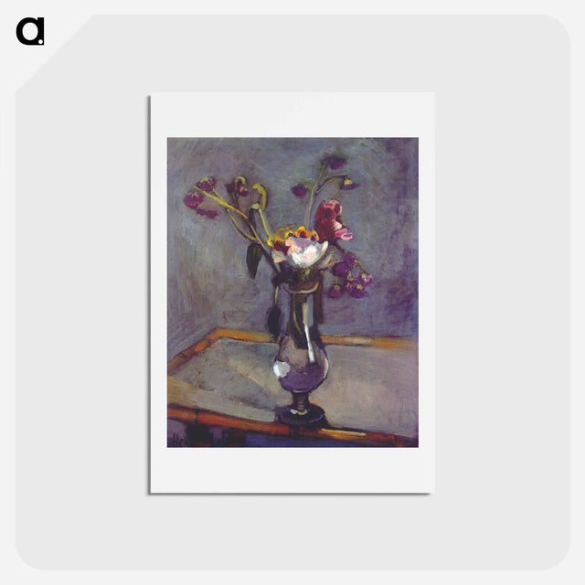 アートポストカード-Bouquet on a Bamboo Table - アンリ マティス Postcard.