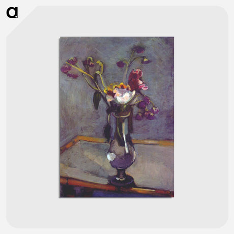 アートポストカード-Bouquet on a Bamboo Table - アンリ マティス Postcard.