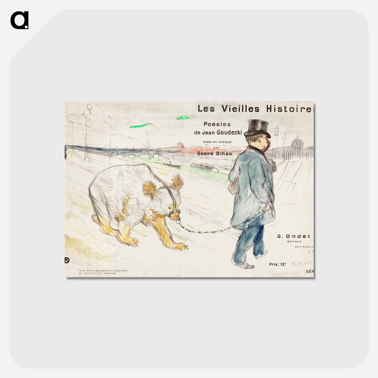 アートポストカード-Les Vielles Histoires - アンリ ド トゥールーズ ロートレック Postcard.