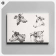 アートパネル-Four bull heads - ジャン ベルナール Canvas.
