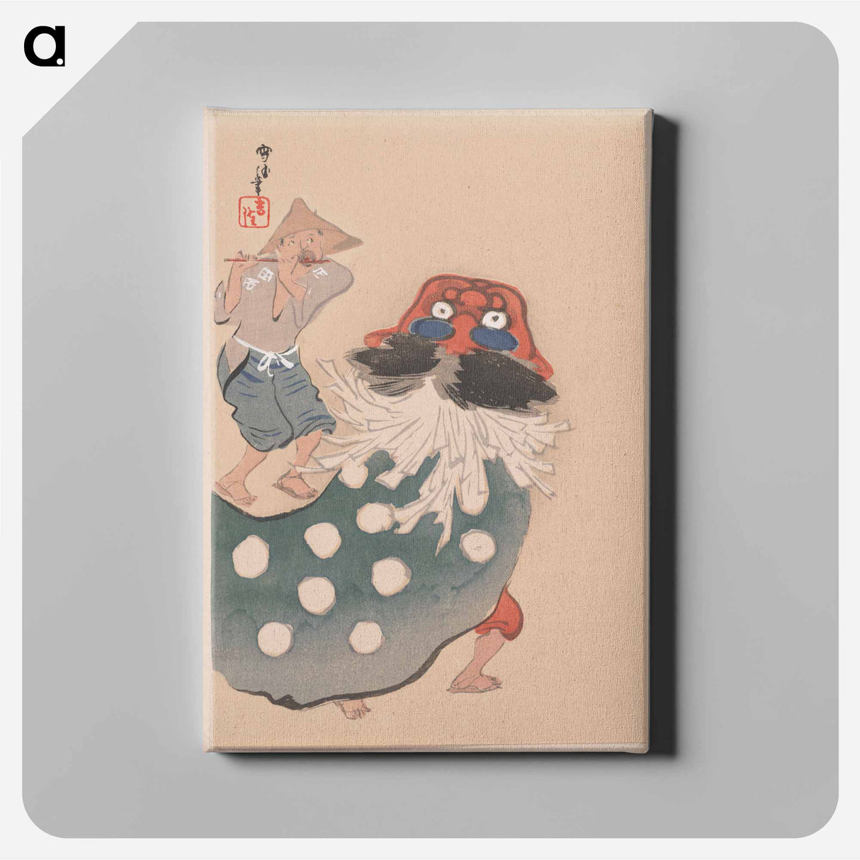 アートパネル-Lion dancer, one of four - 神坂 雪佳 Canvas.