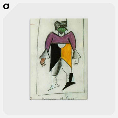 アートポストカード-Costume for Victory over the Sun: The New Man - カジミール マレーヴィチ Postcard.