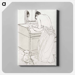 アートパネル-Woman Bathing - メアリー カサット Canvas.