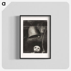 アートポスター-A Mask Sounds the Funeral Knell - オディロン ルドン Poster.