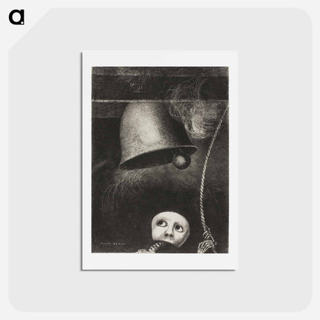 アートポストカード-A Mask Sounds the Funeral Knell - オディロン ルドン Postcard.