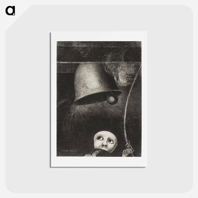アートポストカード-A Mask Sounds the Funeral Knell - オディロン ルドン Postcard.