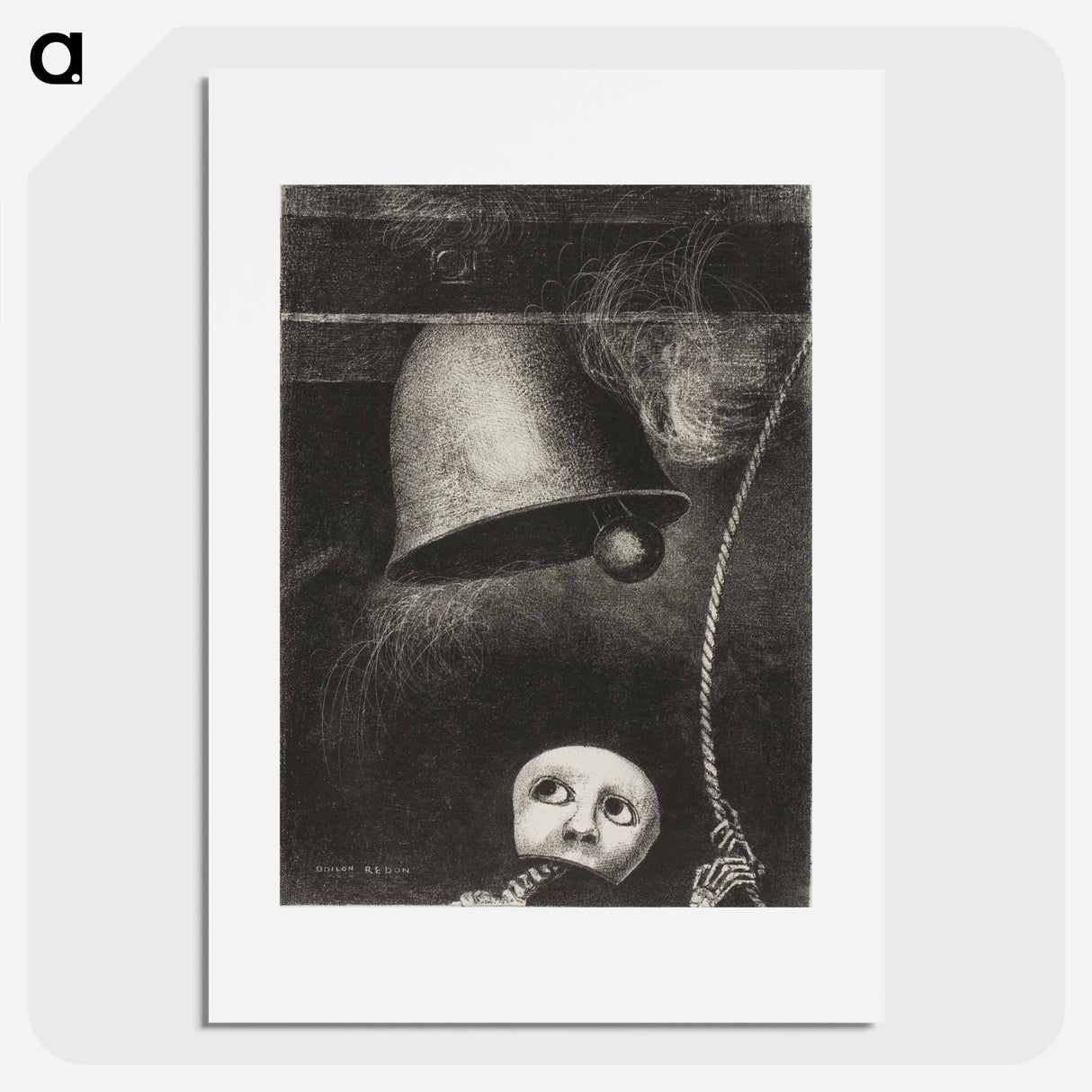 A Mask Sounds the Funeral Knell - Odilon Redon Poster.