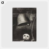 アートポストカード-A Mask Sounds the Funeral Knell - オディロン ルドン Postcard.