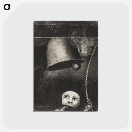 アートポストカード-A Mask Sounds the Funeral Knell - オディロン ルドン Postcard.