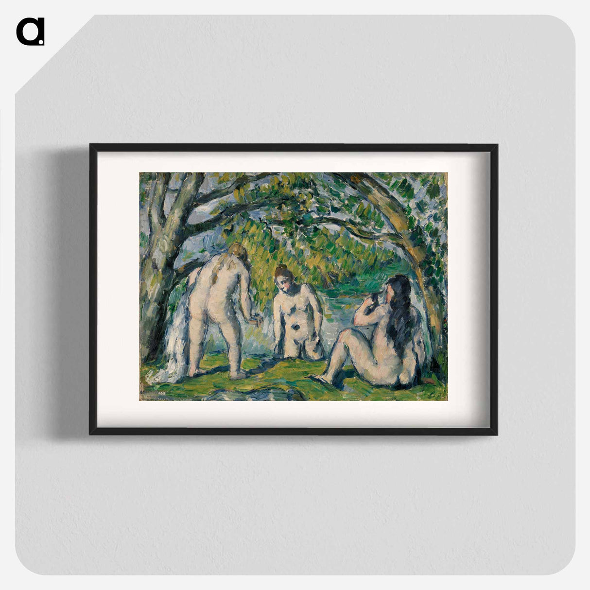 Three Bathers - Paul Cezanne Poster.