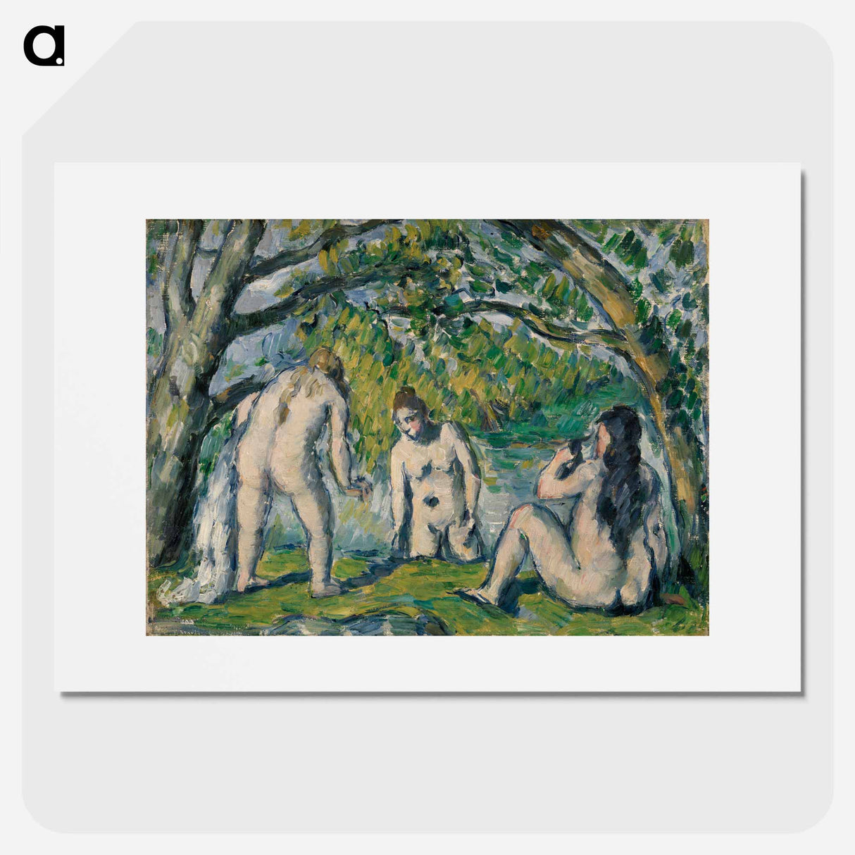 Three Bathers - Paul Cezanne Poster.