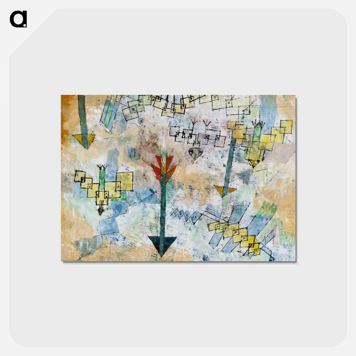 Birds Swooping Down and Arrows
 - パウル クレー Postcard.