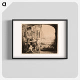 Peter and John Healing the Cripple at the Gate of the Temple - Rembrandt van Rijn Poster.