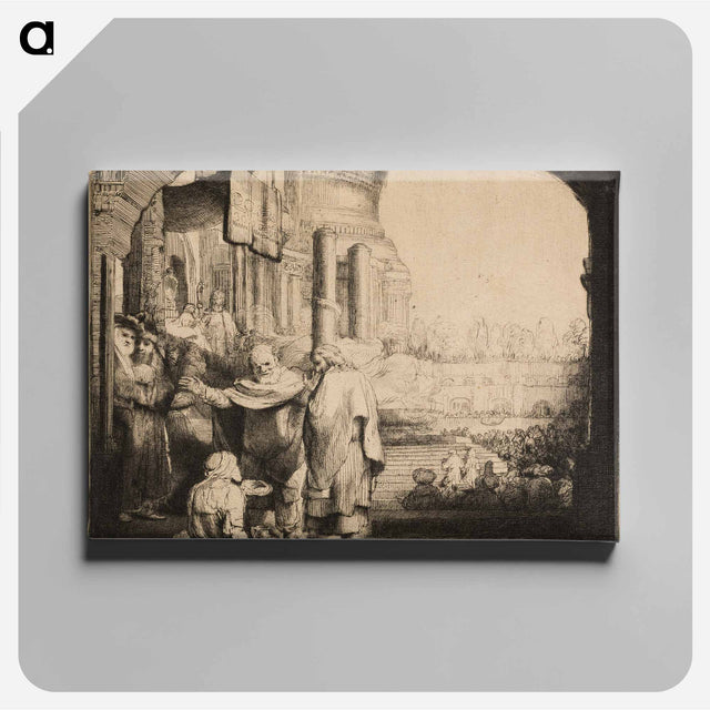 アートパネル-Peter and John Healing the Cripple at the Gate of the Temple - レンブラント ファン レイン Canvas.