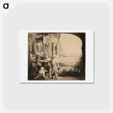 アートポストカード-Peter and John Healing the Cripple at the Gate of the Temple - レンブラント ファン レイン Postcard.