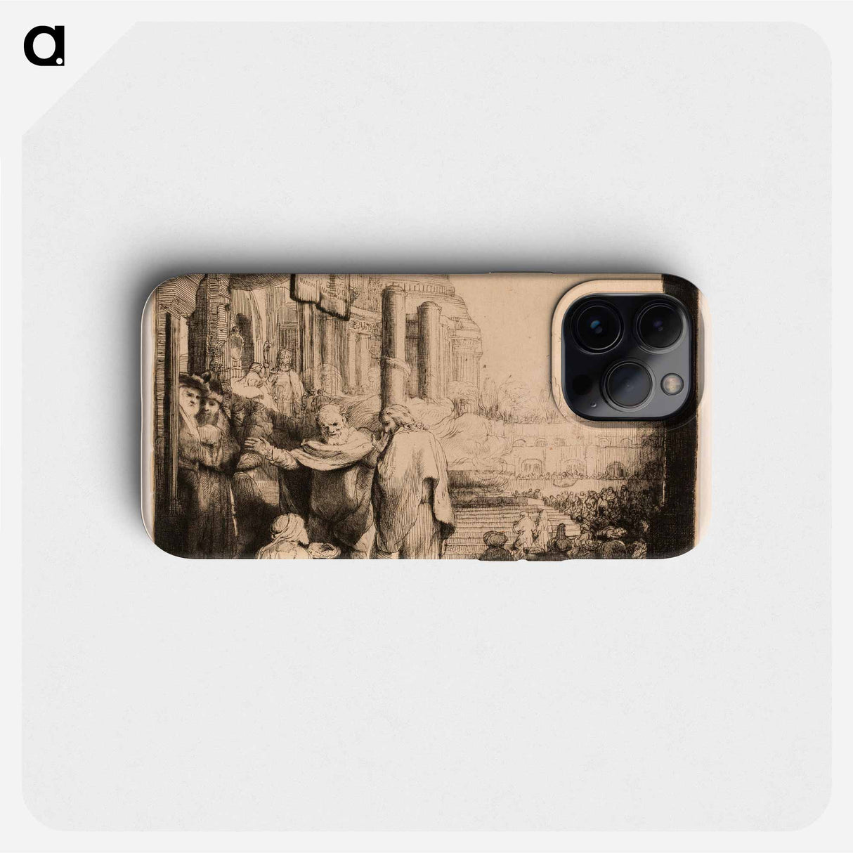 Peter and John Healing the Cripple at the Gate of the Temple - レンブラント ファン レイン Phone Case.