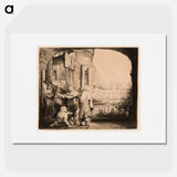 Peter and John Healing the Cripple at the Gate of the Temple - Rembrandt van Rijn Poster.
