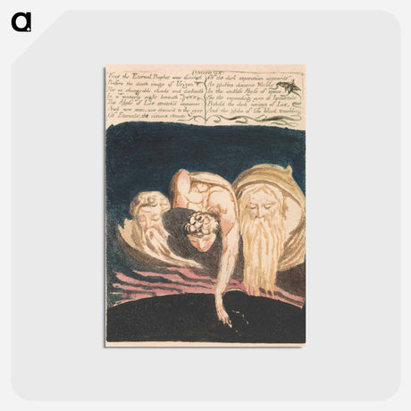 アートポストカード-The First Book of Urizen, Plate 13 - ウィリアム ブレイク Postcard.
