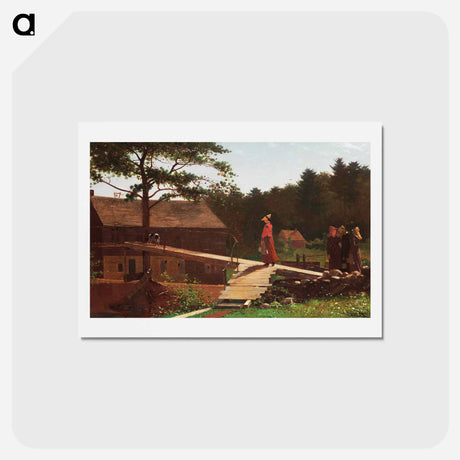 アートポストカード-Old Mill, The Morning Bell - ウィンスロー ホーマー Postcard.