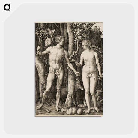 アートポストカード-Adam and Eve - アルブレヒト デューラー Postcard.