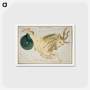 アートポストカード-Sidney Hall’s astronomical chart illustration of the zodiac Capricornus - アンティーク地図 Postcard.