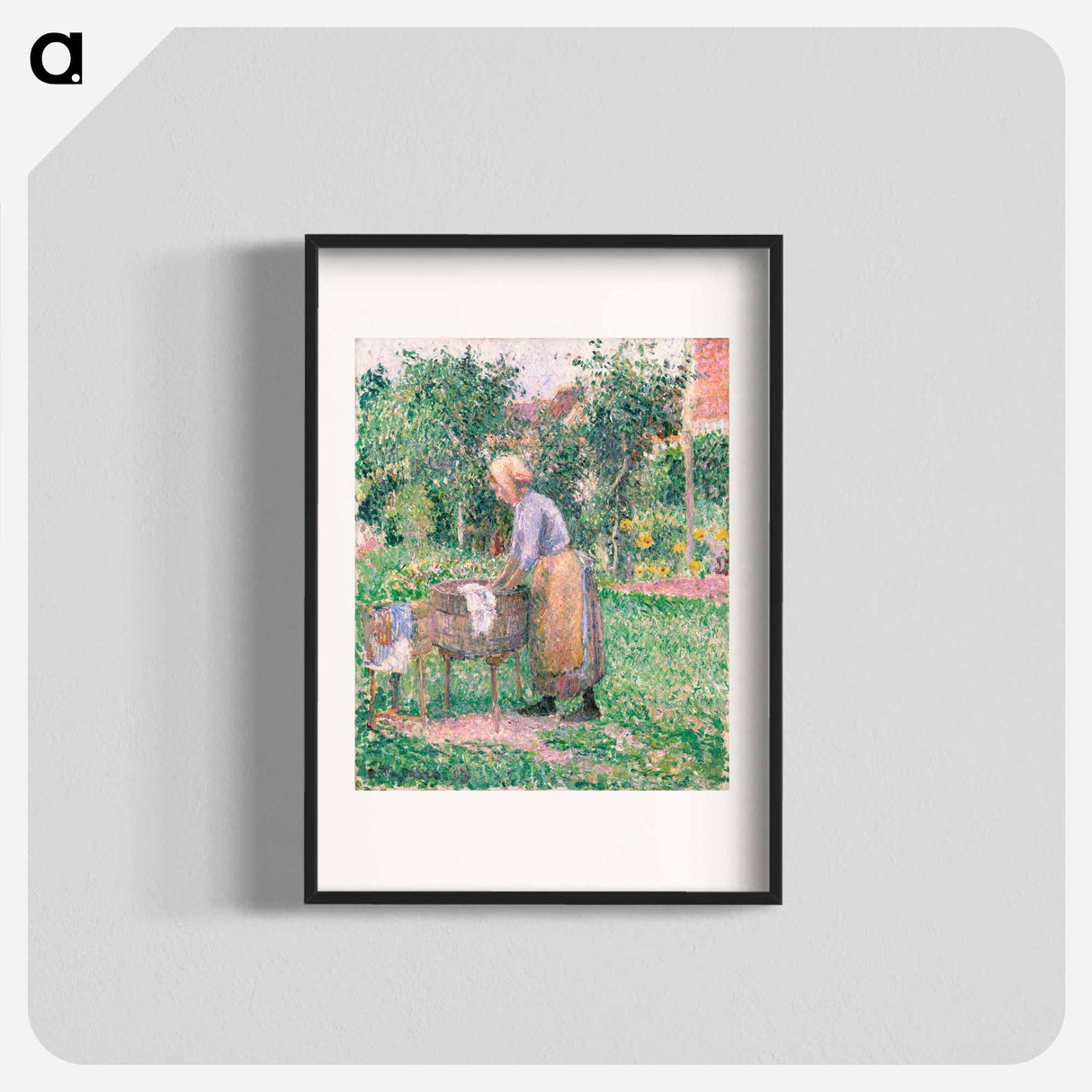 A Washerwoman at Éragny - Camille Pissarro Poster.