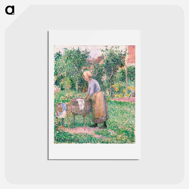 アートポストカード-A Washerwoman at Éragny - カミーユ ピサロ Postcard.