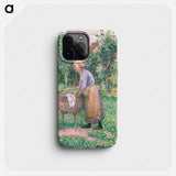 A Washerwoman at Éragny - Camille Pissarro Phone Case.