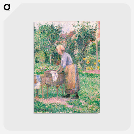 アートポストカード-A Washerwoman at Éragny - カミーユ ピサロ Postcard.