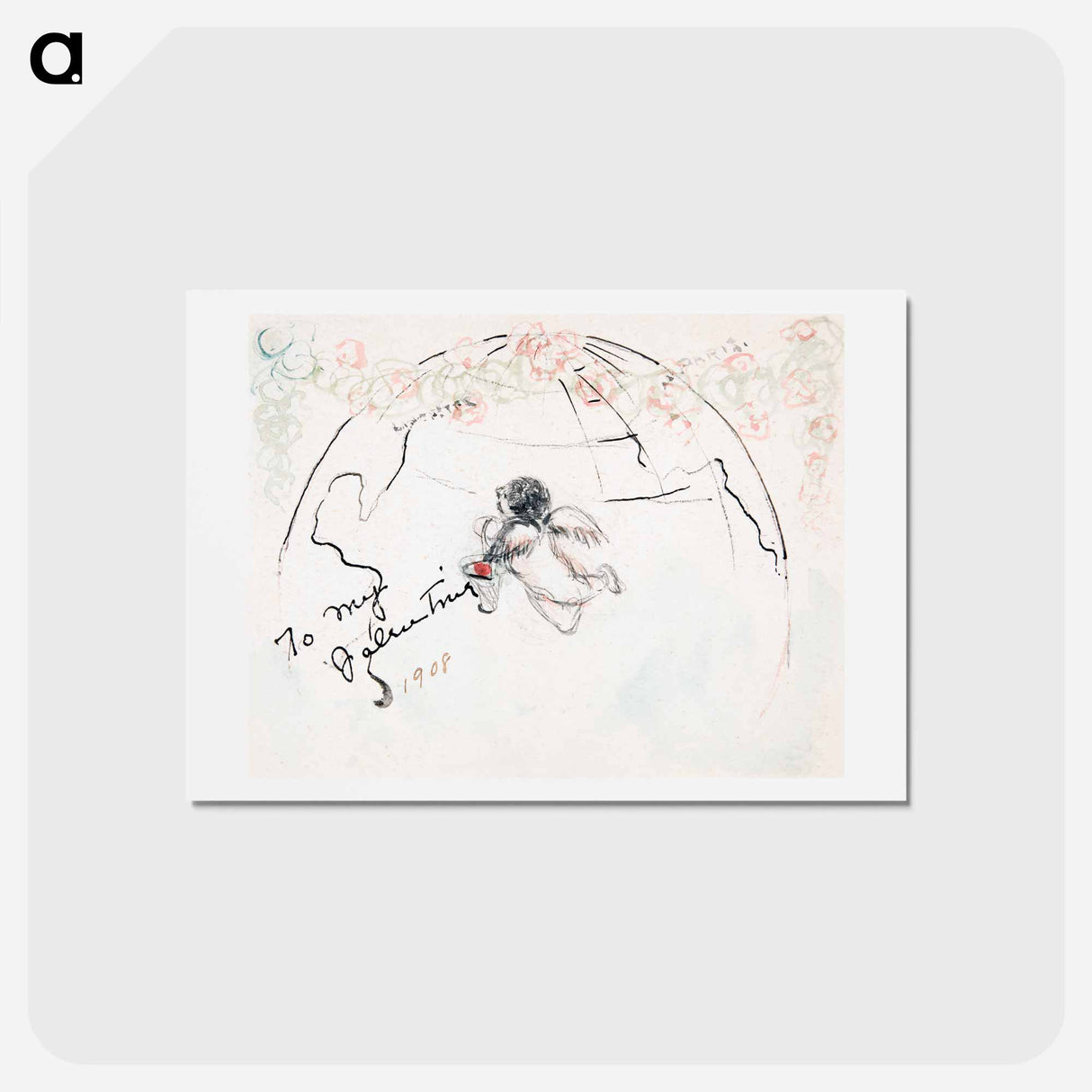 アートポストカード-To My Valentine - チャールズ デムス Postcard.
