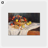 アートポストカード-Apples and Grapes - クロード モネ Postcard.