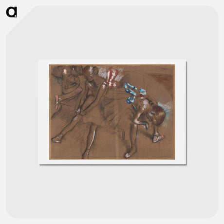 アートポストカード-Three Dancers Resting - エドガー ドガ Postcard.