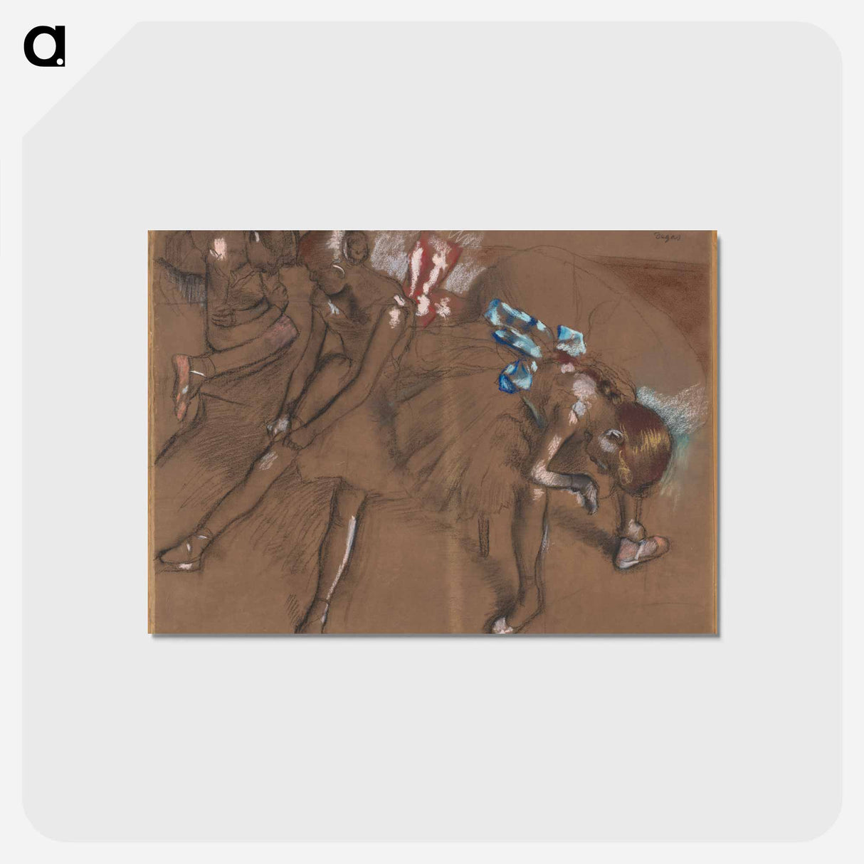 アートポストカード-Three Dancers Resting - エドガー ドガ Postcard.