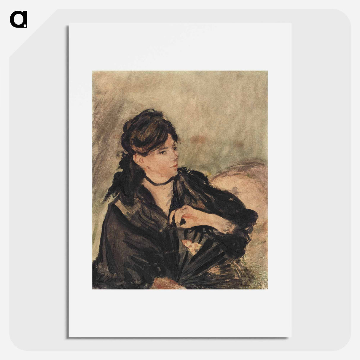 Portrait of Berthe Morisot with a Fan - エドゥアール マネ Poster.