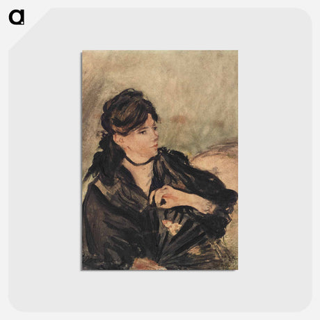 アートポストカード-Portrait of Berthe Morisot with a Fan - エドゥアール マネ Postcard.