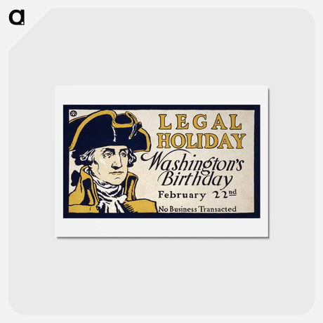 アートポストカード-Legal holiday, Washington's birthday - エドワード ペンフィールド Postcard.