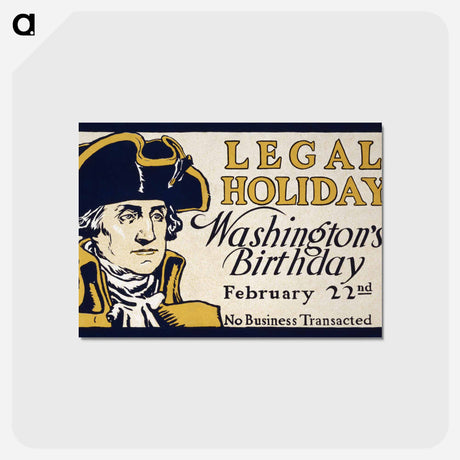 アートポストカード-Legal holiday, Washington's birthday - エドワード ペンフィールド Postcard.