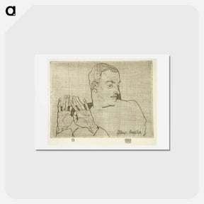 アートポストカード-Portrait of Arthur Roessler - エゴン シーレ Postcard.